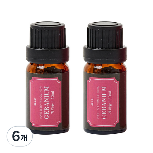 알레 비건 아로마 에센셜 오일 제라늄, 10ml, 6개