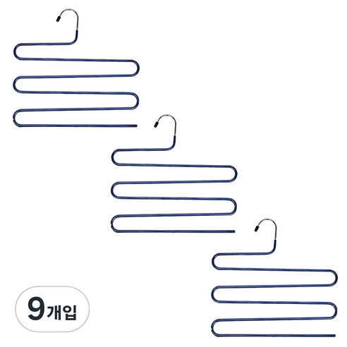 리벤스 논슬립 5단 바지걸이, 네이비, 9개