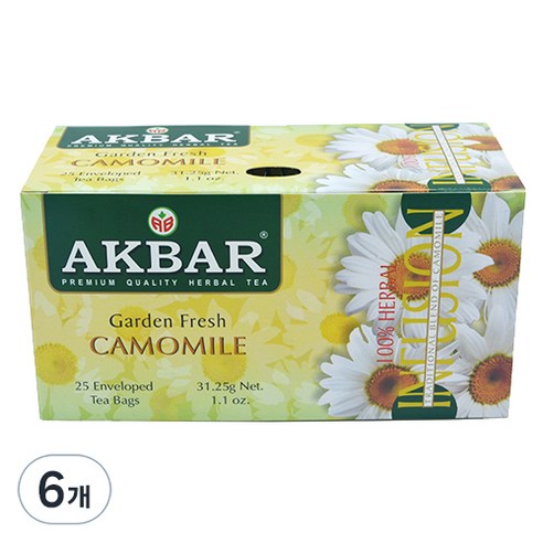 아크바 캐모마일 허브차, 1.25g, 25개입, 6개