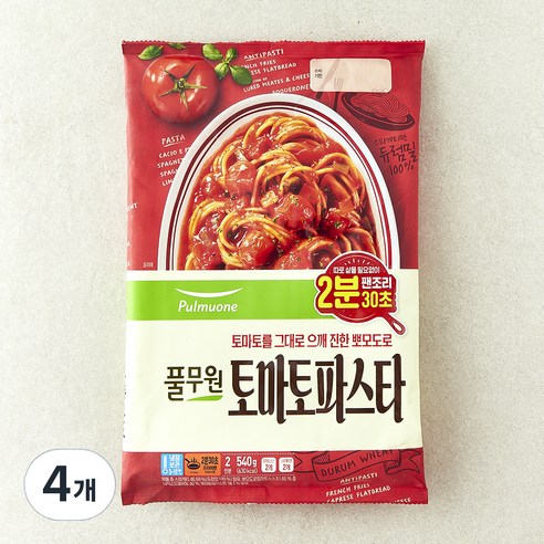 풀무원 뽀모도로 토마토 파스타 2인분, 4개, 540g