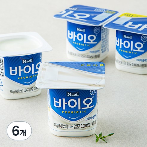 매일바이오 크리미 플레인 4개입, 340g, 6개