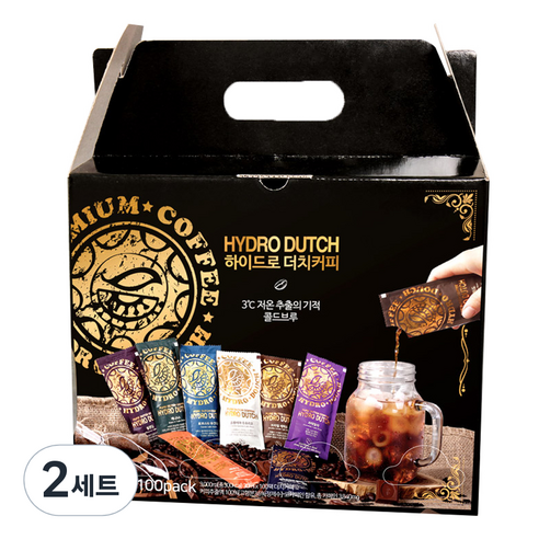 하이드로더치커피 콜드브루 30ml 4종 x 25p 100팩 선물 세트, 수프리모 + 블렌딩 + 브라질 세하도 + 에티오피아 예가체프, 2세트