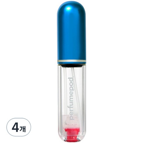트라발로 퍼퓸팟 퓨어 펌핑식 충전 휴대용 향수공병 5ml, 4개, 블루