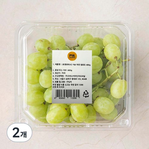 PSK 미국산 청포도, 490g, 2개