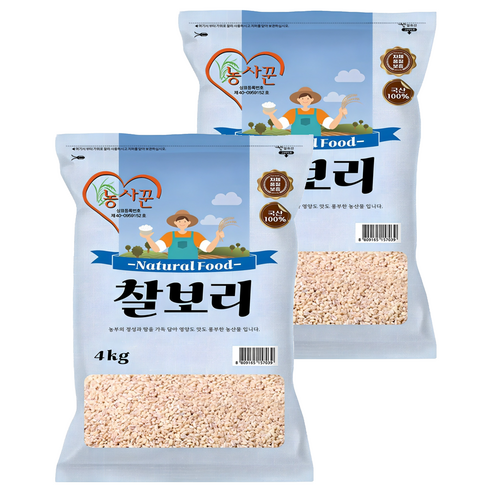 농사꾼 국산 찰보리쌀, 4kg, 2개