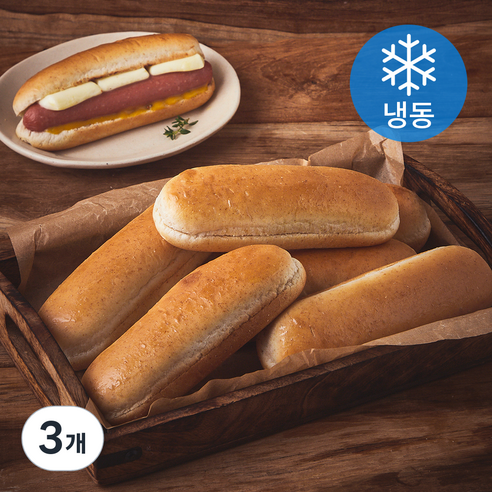 브레밀 통밀 핫도그빵 (냉동), 55g, 3개, 10개입