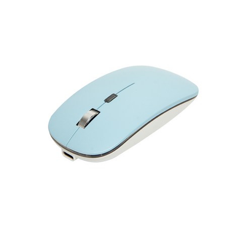 PLEIGO 충전식 무소음 블루투스 슬림 무선 마우스 M10, 스카이블루