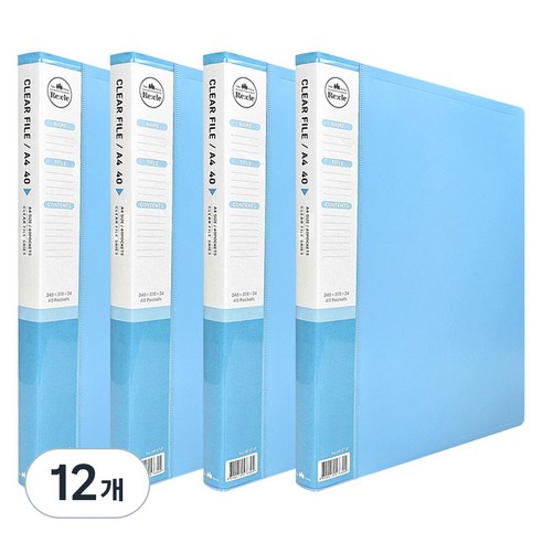 희망사무포인트 리클 클리어 파일 40매, 하늘, 12개