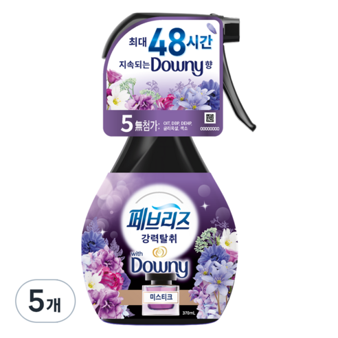 페브리즈 섬유탈취제 미스티크 본품, 370ml, 5개