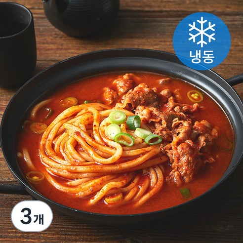 푸딩프렙 얼큰 우삼겹 우동나베 (냉동), 460g, 3개