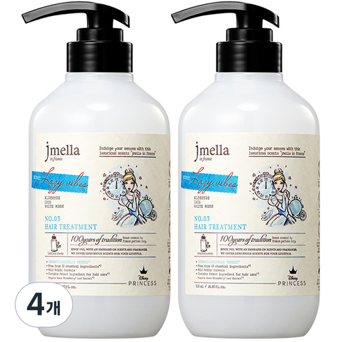 제이멜라 인 프랑스 디즈니 레이지 바이브 헤어 트리트먼트, 4개, 500ml