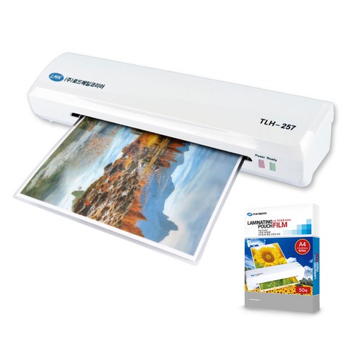 로드메일코리아 코팅기 TLH-257 + A4 코팅지 50p 세트, TLH-257(화이트)