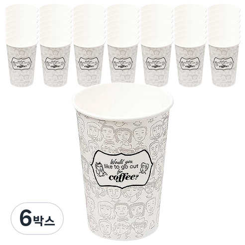 더빈썸 피플 종이컵 380ml, 100개입, 6세트