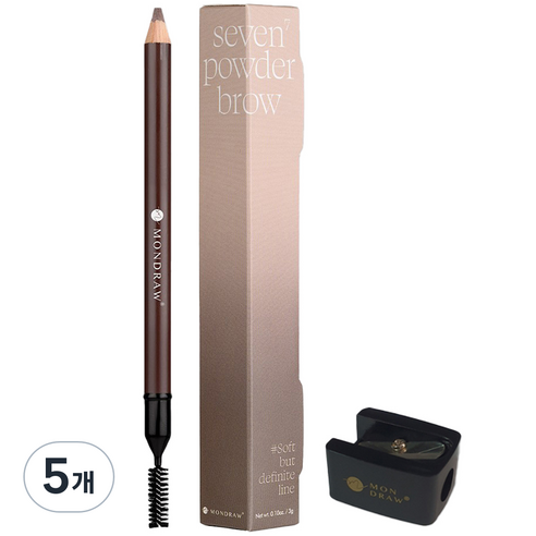 몬드로우 세븐 파우더 아이브로우 펜슬 3g, Brown, 5개