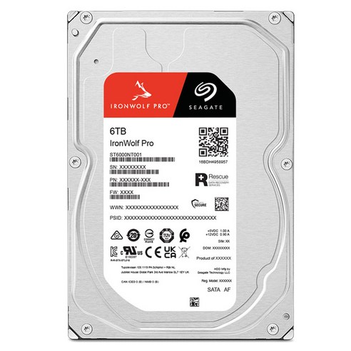 씨게이트 IronWolf Pro HDD, ST6000NT001, 6144GB