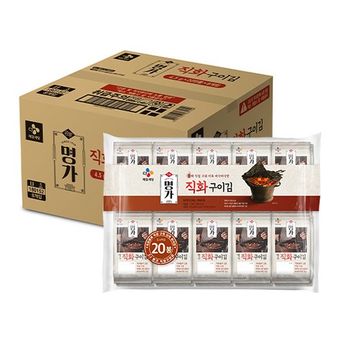 CJ제일제당 명가 직화구이김 20p, 4.5g, 160개