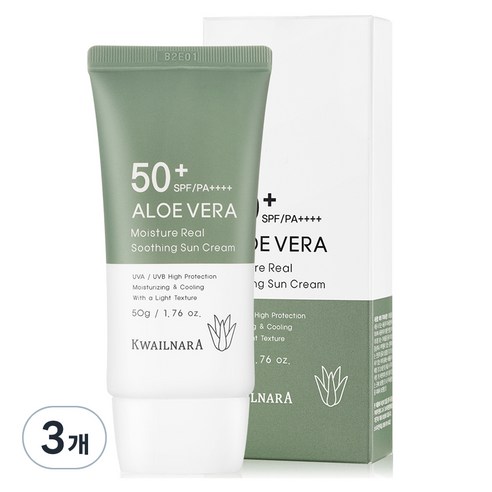 과일나라 알로에베라 모이스처 리얼 수딩 선크림 SPF50+ PA++++, 50ml, 50g, 3개