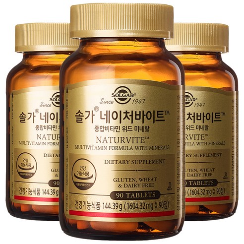 [솔가] 네이처바이트 종합비타민 위드 미네랄, 90정, 3개