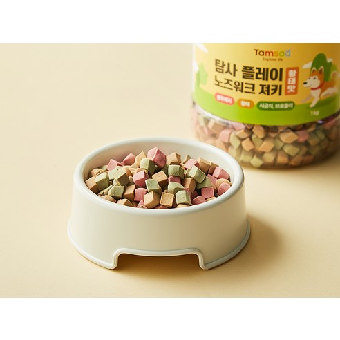 오감 만족과 건강을 한번에, 탐사 강아지 플레이 노즈워크 말랑 져키 황태맛