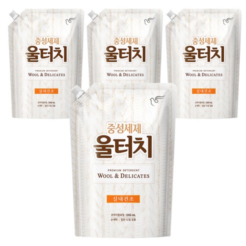 피죤 울터치 프리미엄 리필, 1300ml, 4개