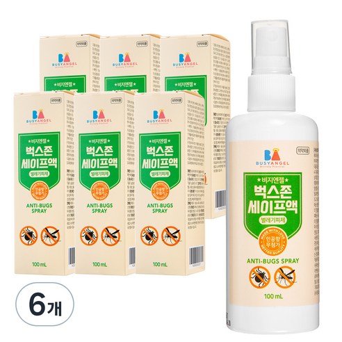 비지엔젤 벅스존 세이프액 모기기피제, 100ml, 6개