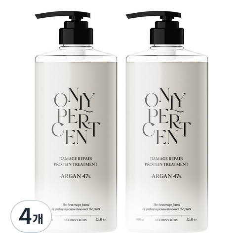 온리퍼센트 아르간 47 극손상 단백질 트리트먼트, 4개, 1000ml