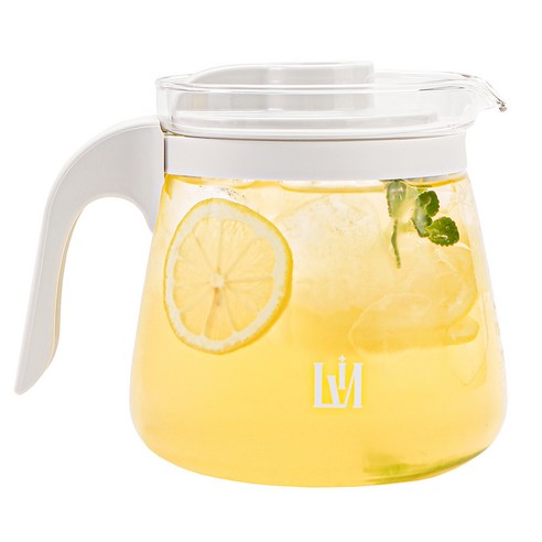 리비뉴 유리 냉장고 물병, 화이트, 1개, 1.7L