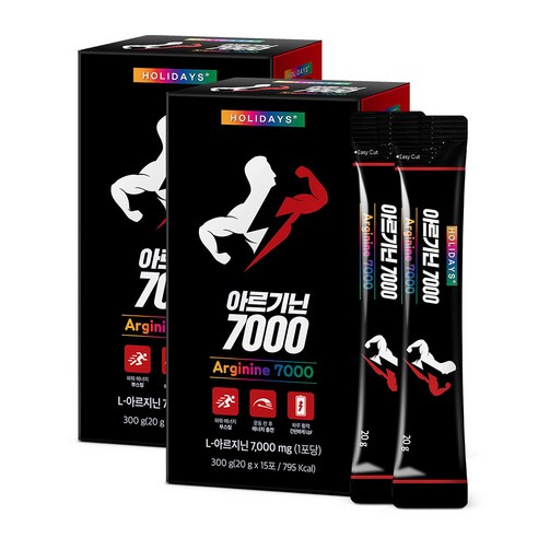 홀리데이즈 아르기닌 7000 15포, 300g, 2개