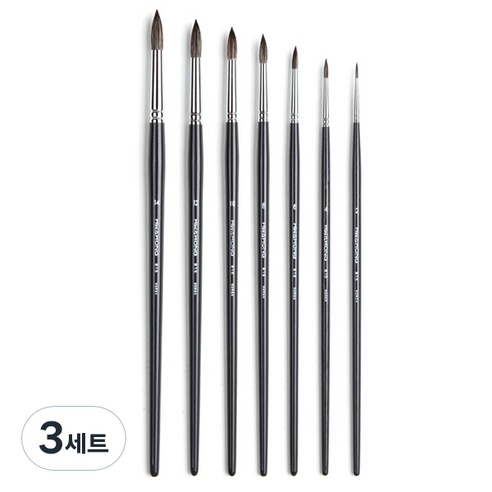 화홍 유화&아크릴붓 815R-7본조세트, 2, 4, 6, 8, 10, 12, 14호, 3세트