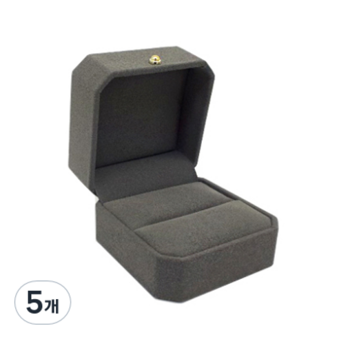 바미샵 스웨이드 반지 케이스, 그레이, 5개