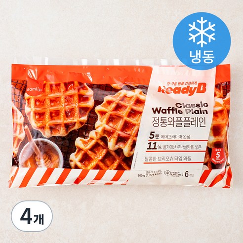 삼립 레디비 정통 플레인 와플, 60g, 6개입, 4개
