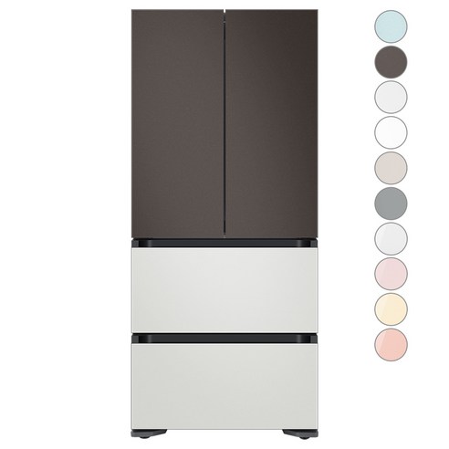 [색상선택형] 삼성전자 비스포크 김치플러스 프리스탠딩 4도어 냉장고 586L 방문설치, RQ58C9442AP, 코타 화이트