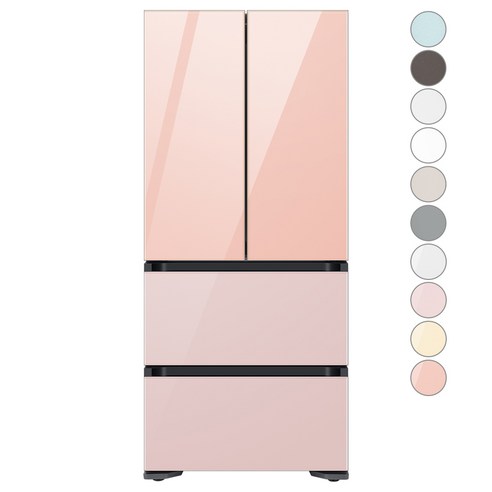 [색상선택형] 삼성전자 비스포크 김치플러스 프리스탠딩 4도어 냉장고 586L 방문설치, RQ58C9442AP, 글램 핑크