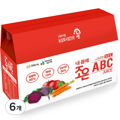 조은 내 몸에 조은 ABC 과채주스, 3L, 6개