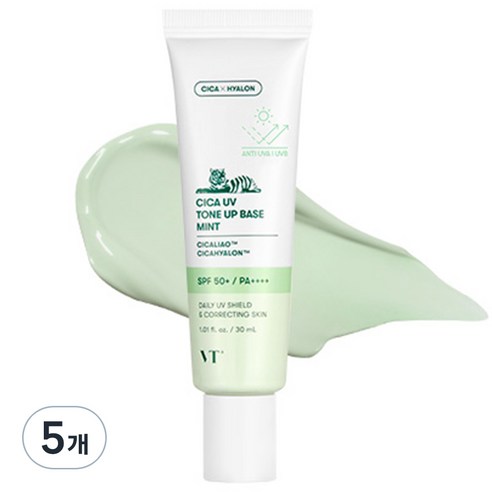 VT 시카 유브이 톤업 베이스 30ml, 민트, 5개