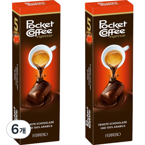 페레로 포켓 커피 초콜릿 5p, 62g, 6개