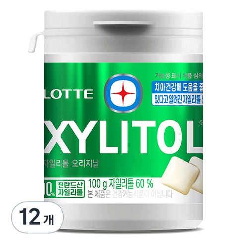 자일리톨 껌 오리지날 용기, 100g, 12개