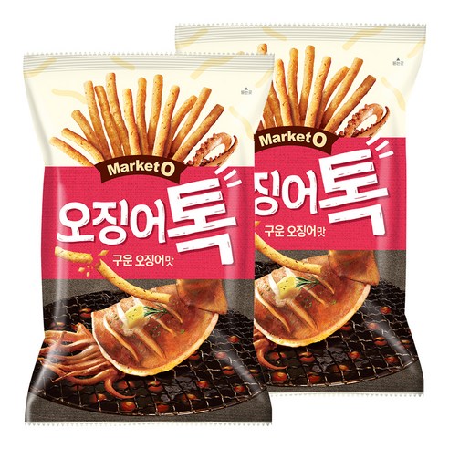 마켓오 오징어톡 구운오징어맛, 136g, 2개