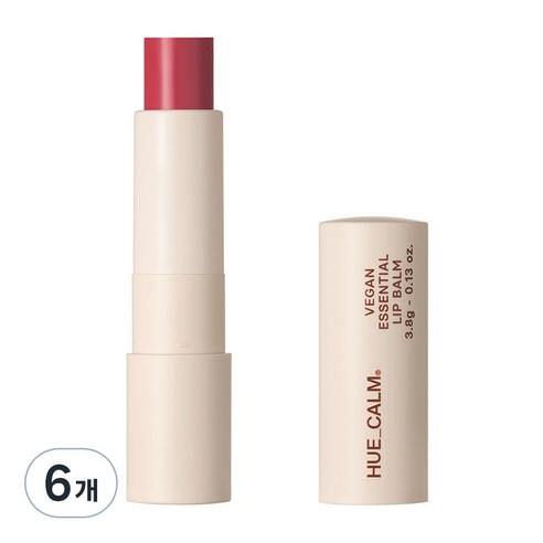 휴캄 비건 에센셜 립밤, 로지베리, 3.8g, 6개
