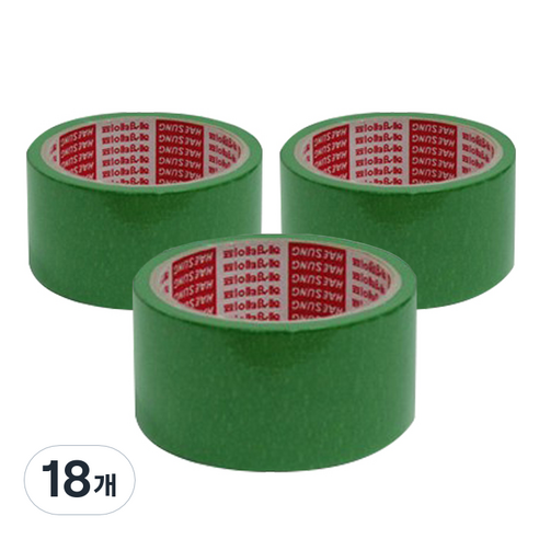 혜성 칼라 마스킹테이프 초록 48mm x 15m, 18개
