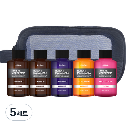 쿤달 여행용 5종 세트 A타입 샴푸 2개 포함 일랑일랑향, 5세트