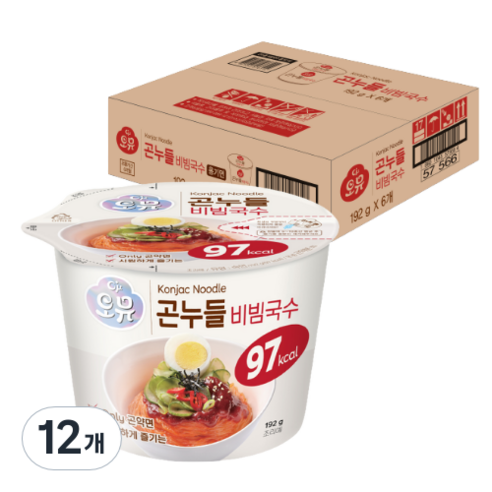 오뮤 오뚜기 곤누들 비빔국수, 192g, 12개