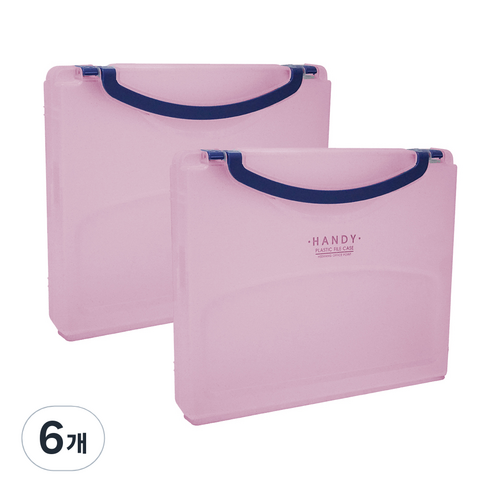 핸디 화일 케이스 5cm, 분홍, 6개