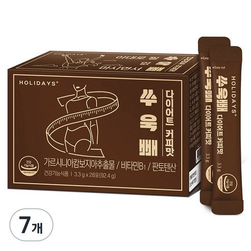 홀리데이즈 쑤욱빼 다이어트 커피맛 28포, 92.4g, 7개