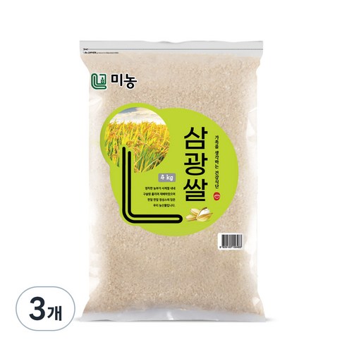 미농 삼광쌀 백미, 4kg, 3개