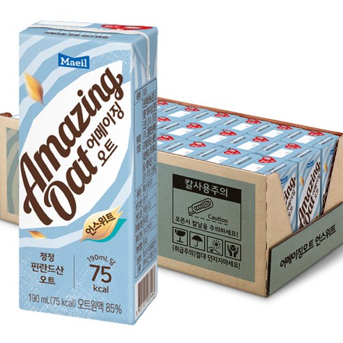 매일유업 어메이징 오트 언스위트 두유, 190ml, 24개