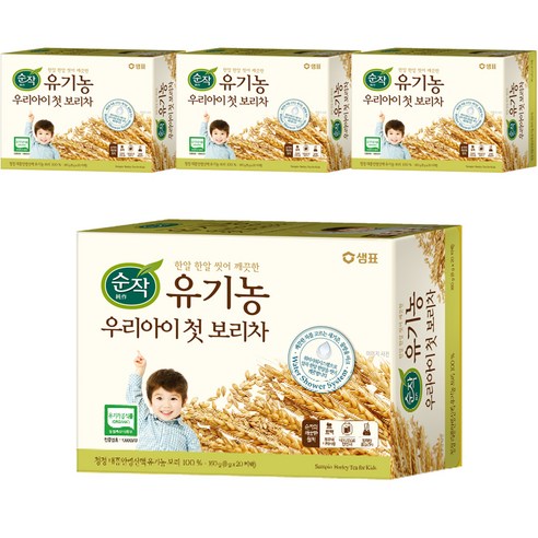 순작 유기농 우리아이 첫 보리차 160g, 보리, 4개