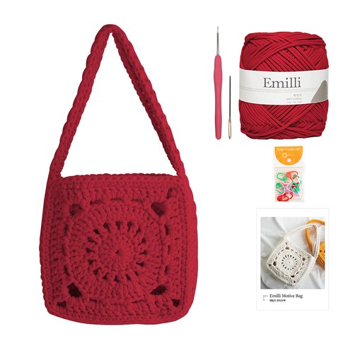 yarna 에밀리 모티브백 DIY패키지, 1세트, 19 레드
