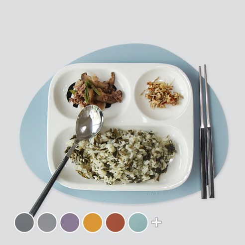 에이드엘 페블 실리콘 테이블매트 2p, 스카이블루, 가로 350mm x 세로 270mm x 두께 1.2mm, 2개