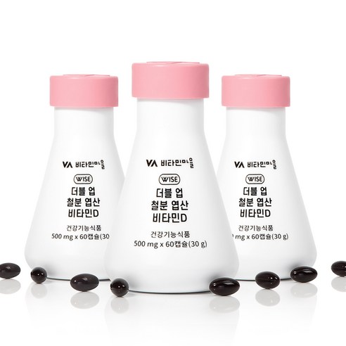 비타민마을 와이즈 더블업 철분 엽산 비타민D, 30g(60정), 3박스